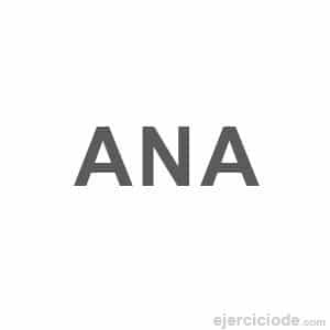 Letras con el nombre de Ana