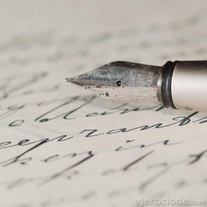 Carta escrita con pluma fuente